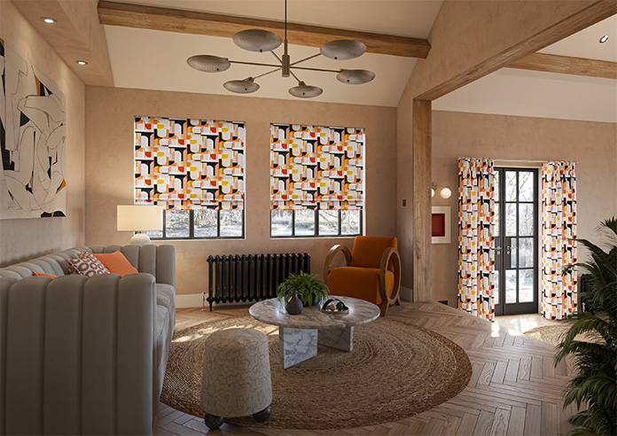 Archways, Orange - Twist&Fit Roman Blind - Image 7